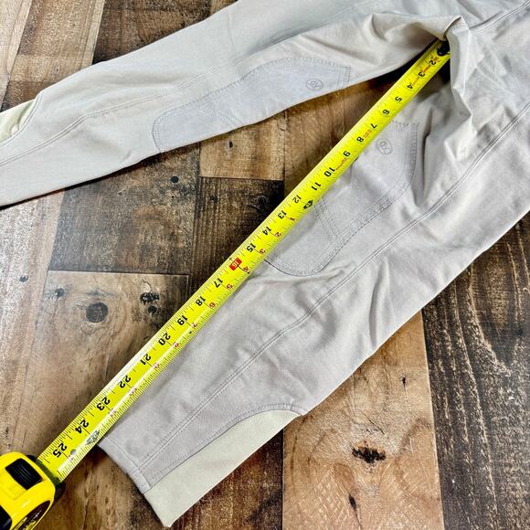 OVATION Riding Pants Tights Knee Inseam Patches Horseback Equestrian Tan 26R - Picture 12 of 15
